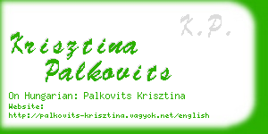 krisztina palkovits business card